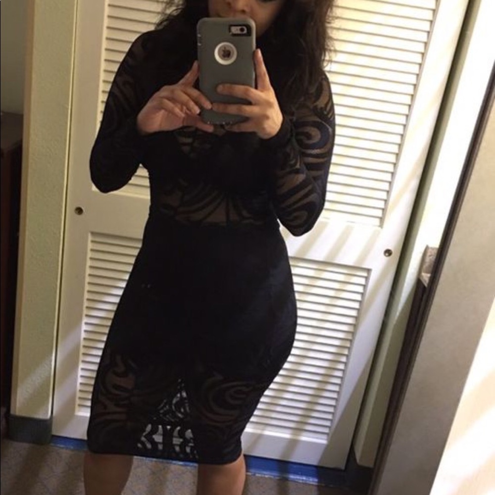 See Through Dress with Black Shorts Undergarments